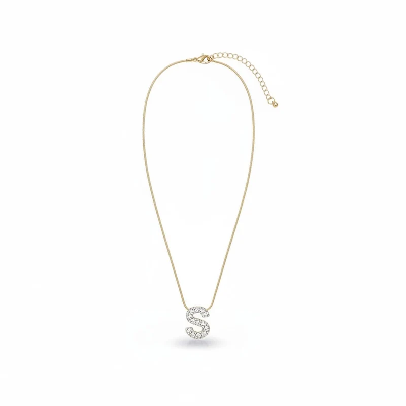 Collana con lettera strass - Var 7