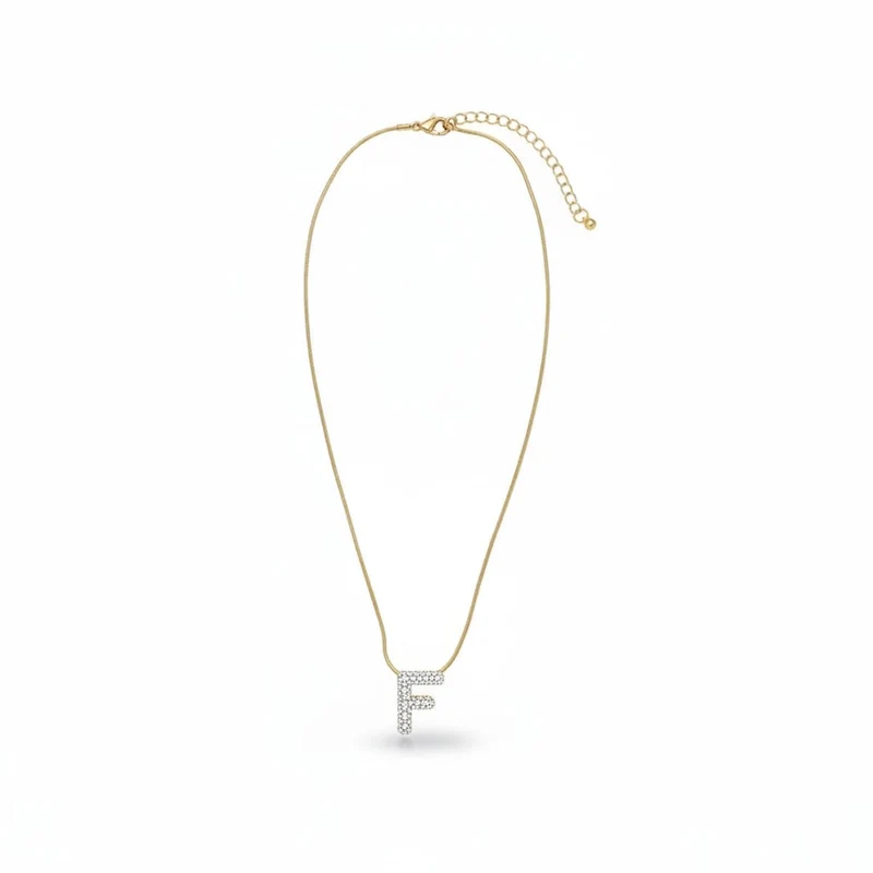 Collana con lettera strass - var 3