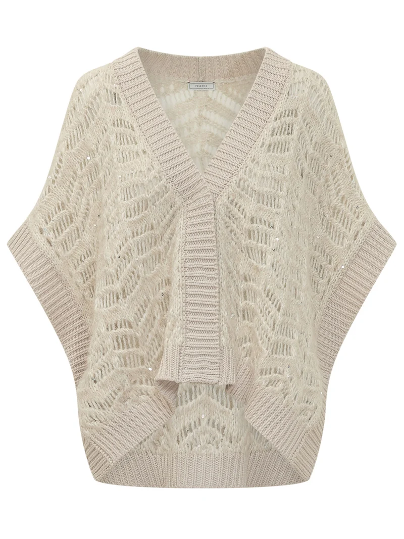 Maglia Traforata con Scollo a V