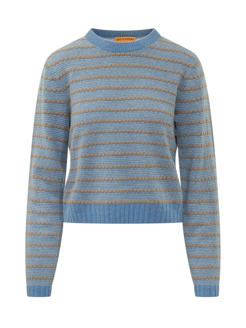 Maglia Pebble Girocollo a Righe in Cashmere