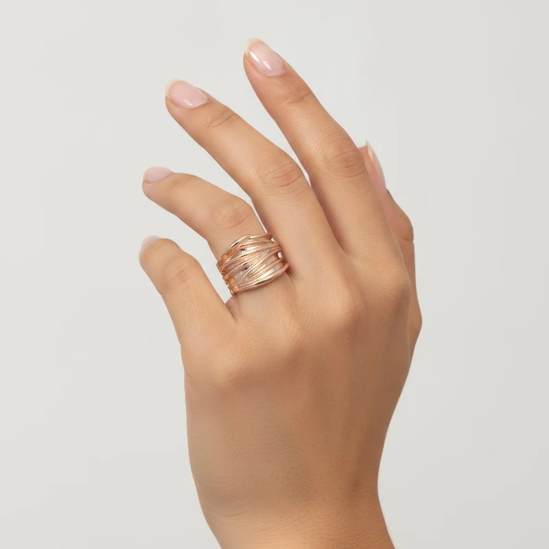Anello elastico grande - Oro rosa