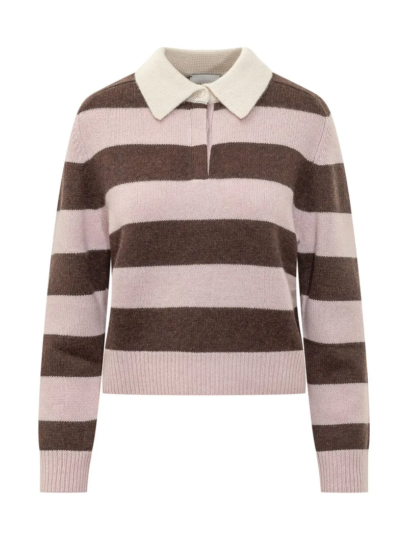 Maglia Polo Royce in Cashmere a Righe