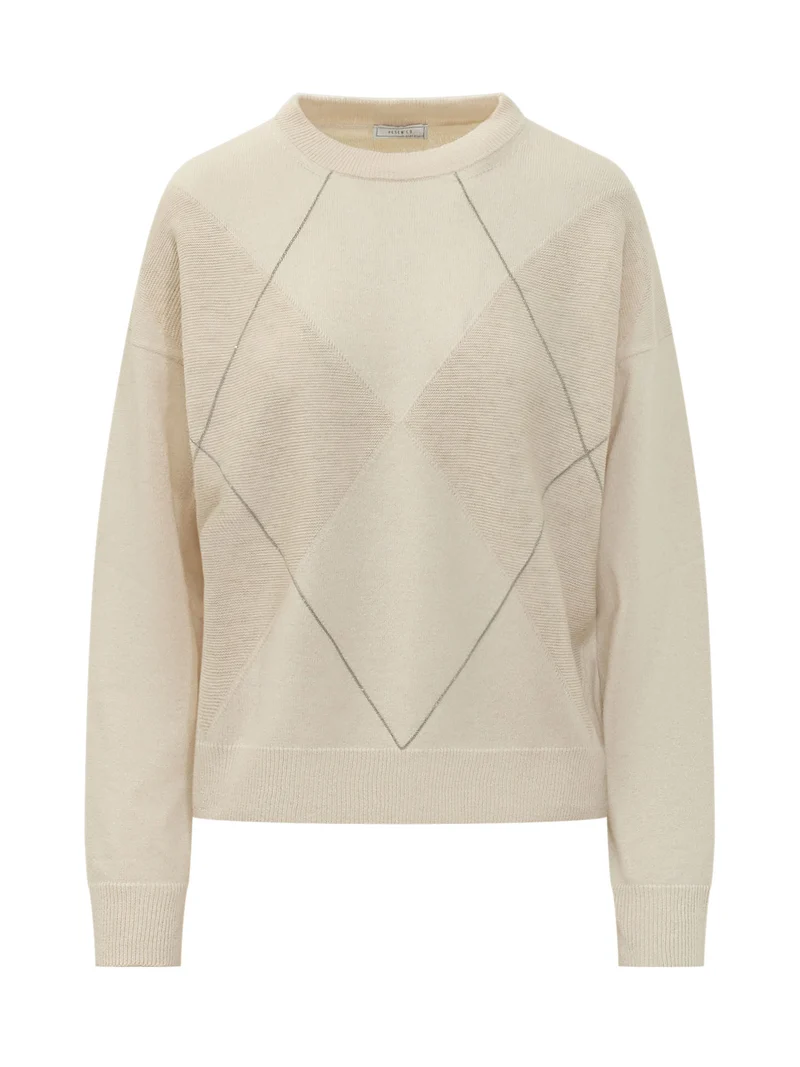Maglia Girocollo con Motivo Argyle