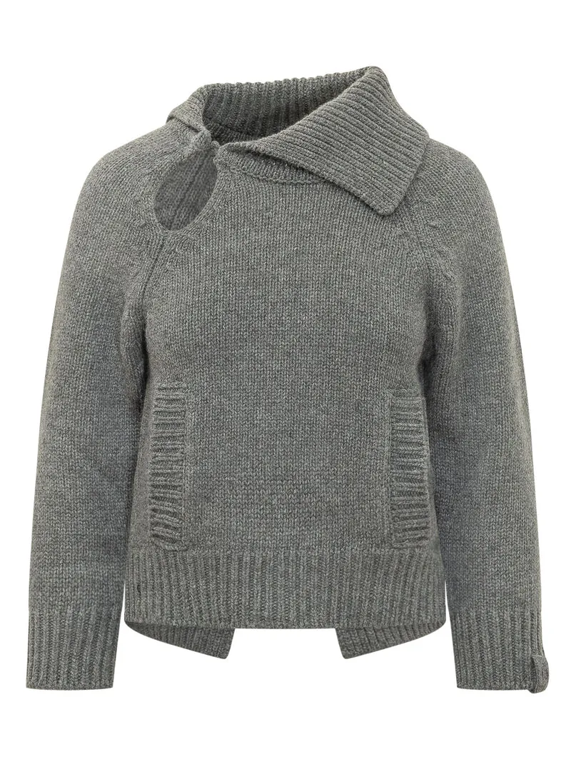 Maglia con Collo Asimmetrico