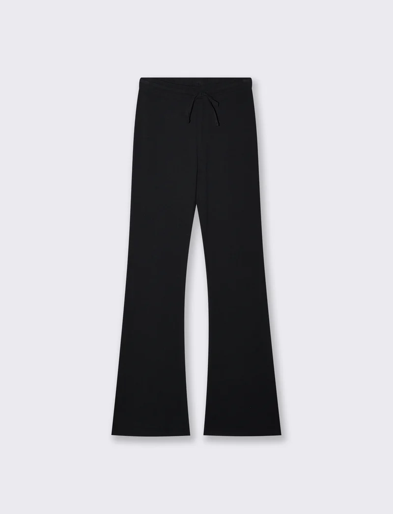 Pantafitness flare con coulisse in vita - Nero