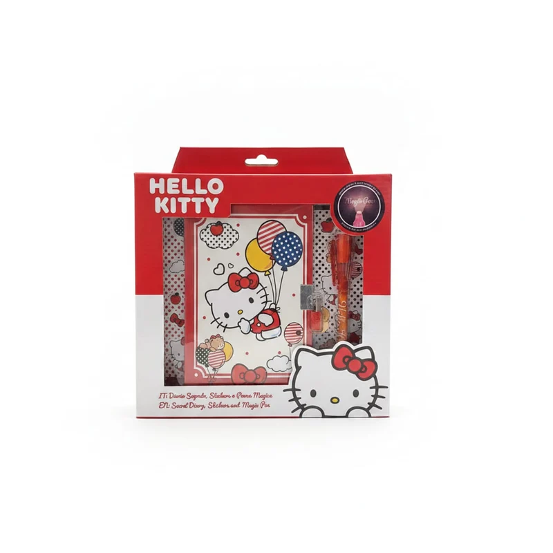 Diario segreto con penna e stickers - Rosso