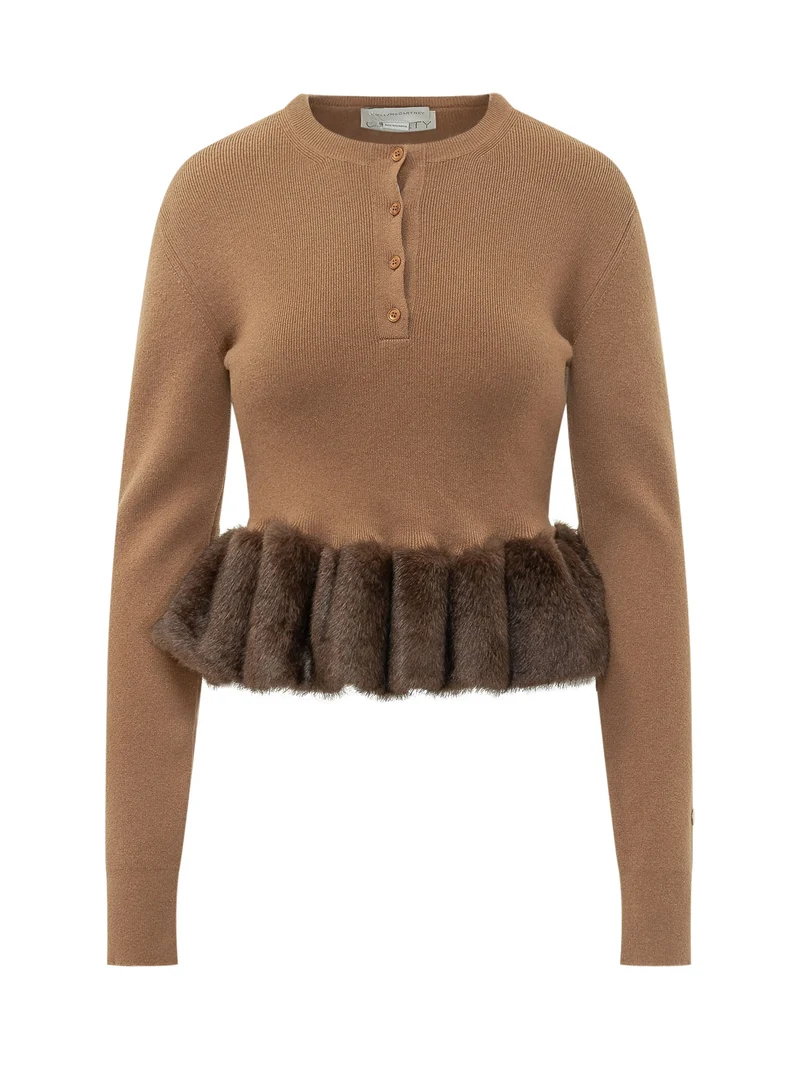 Maglia Girocollo con Balza Voluminosa