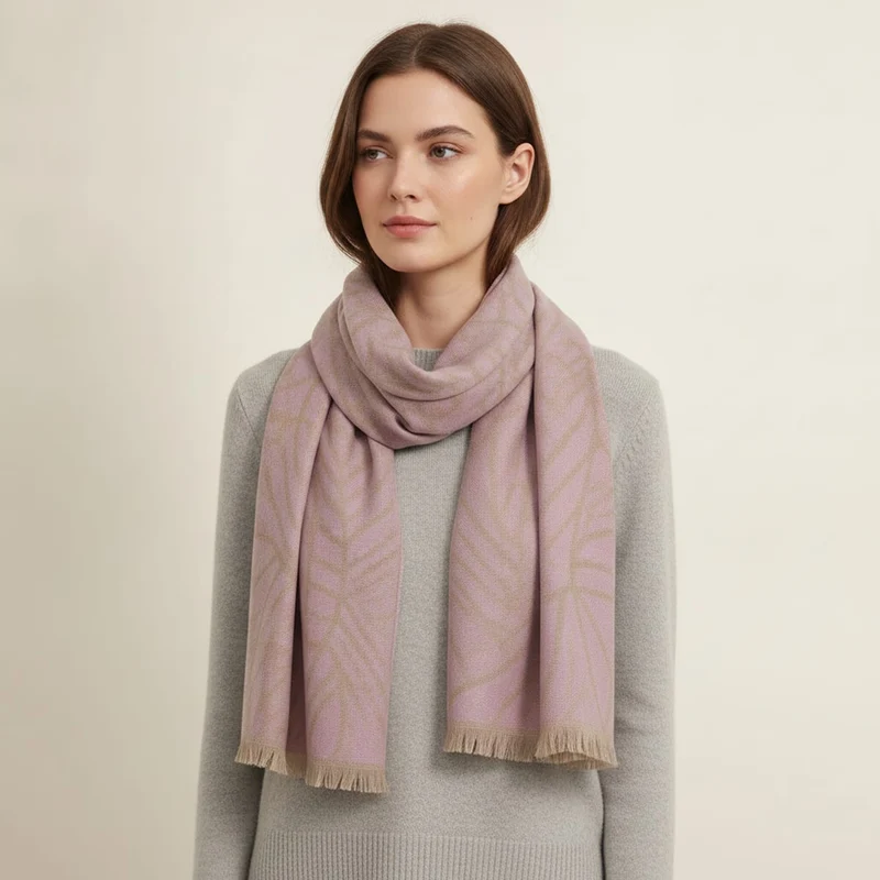 Sciarpa goffrata leggera e elegante - Rosa