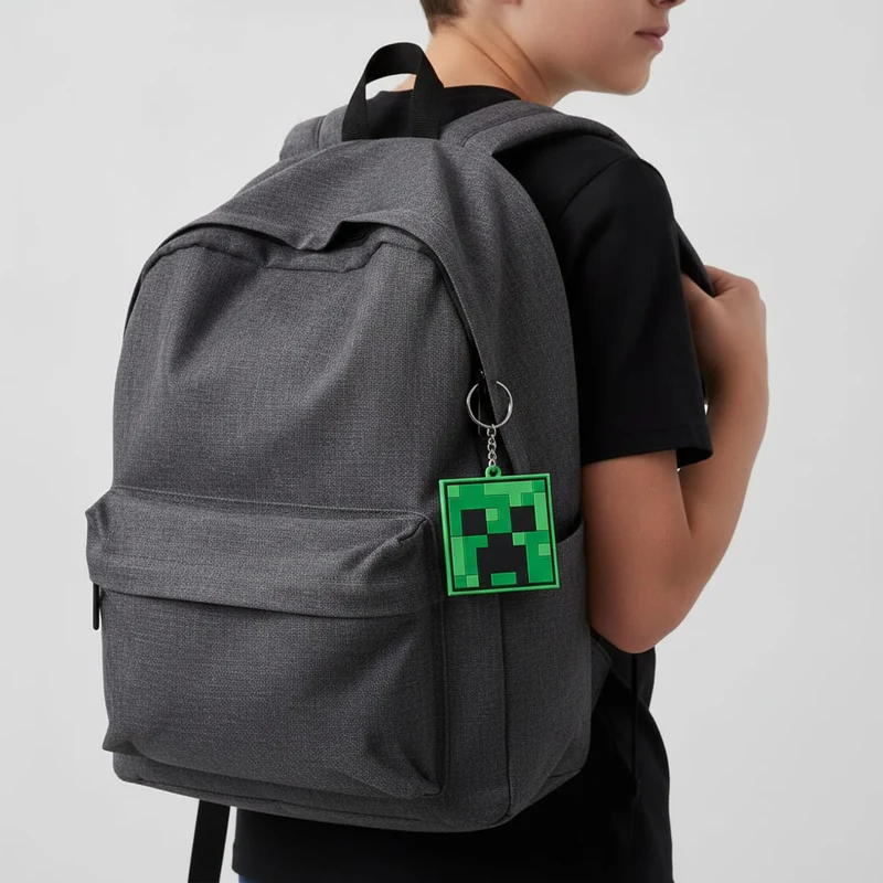 Portachiavi gommato di Minecraft - Verde