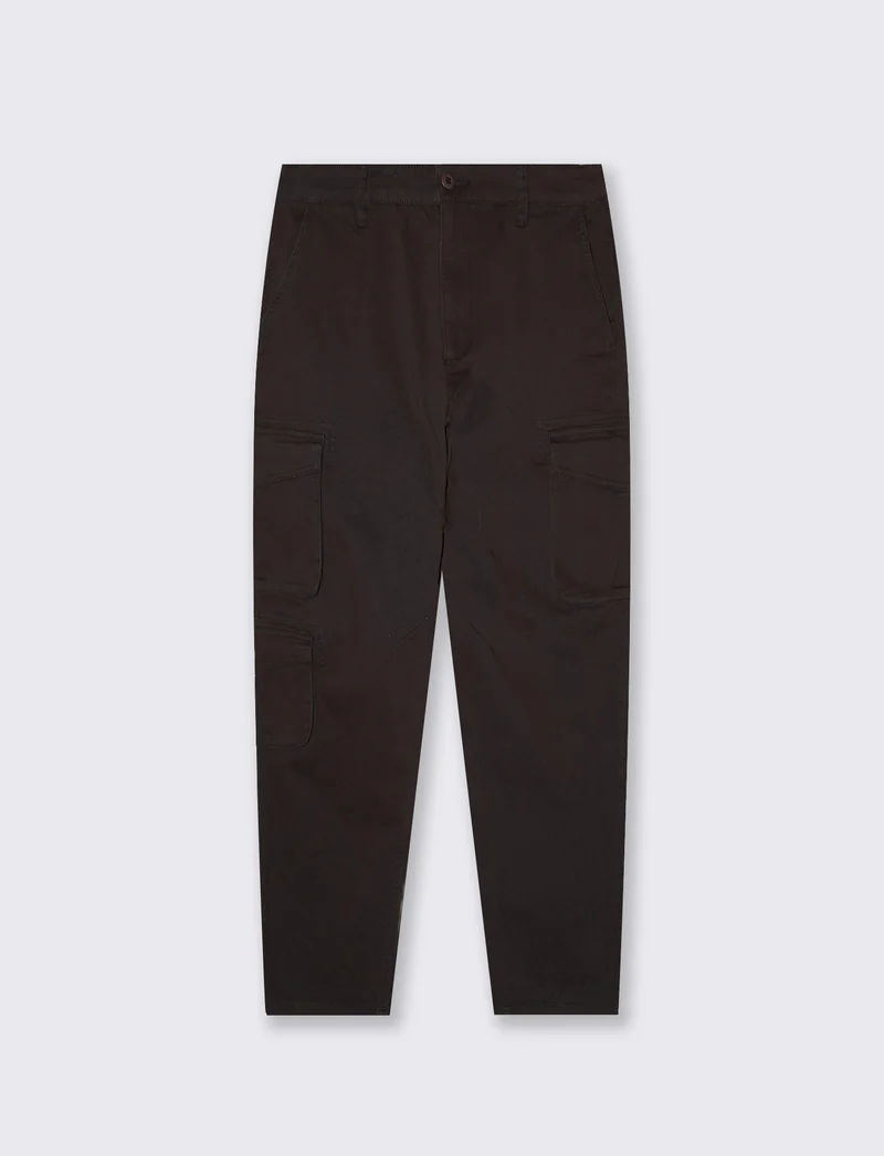 Pantaloni Cargo Fit con Tasche Pratiche - Moro