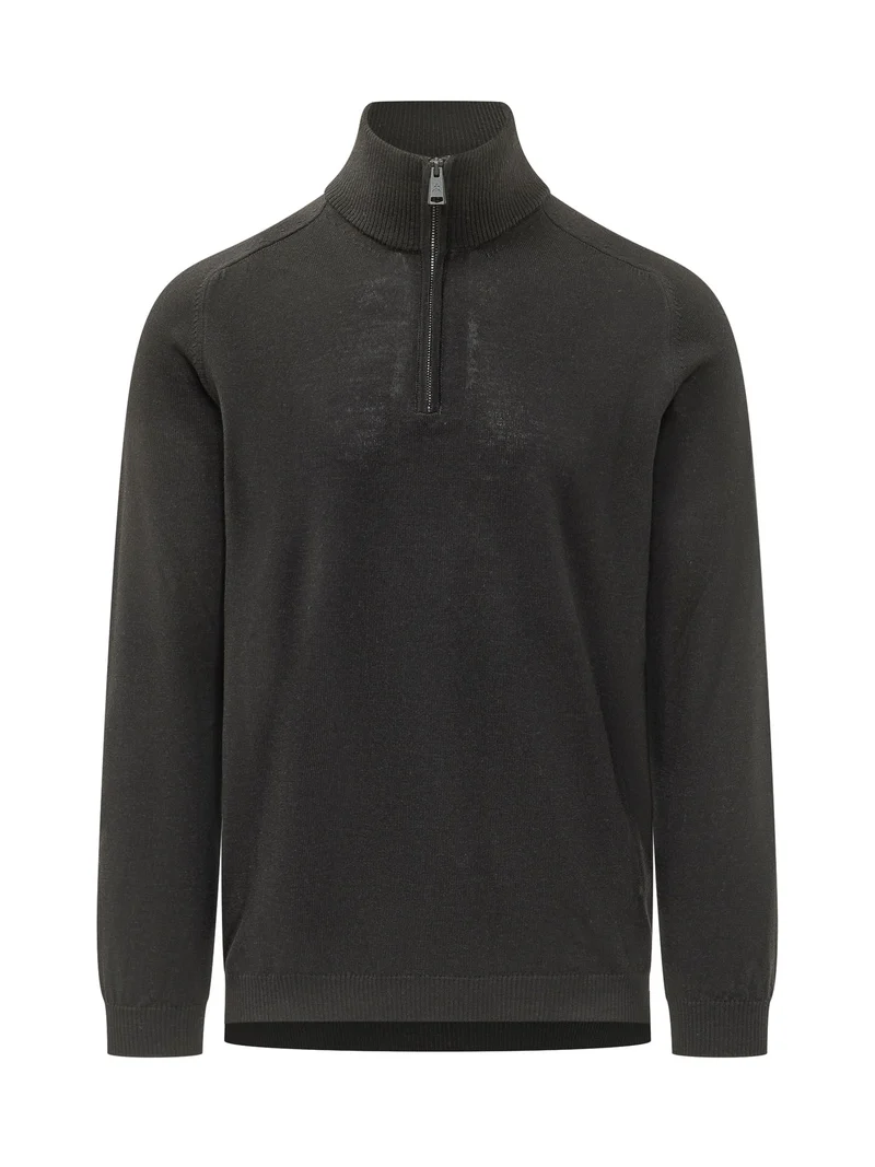 Maglia a Collo Alto con Chiusura Zip