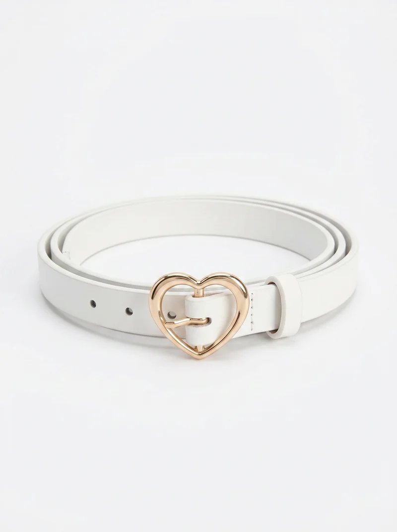 Cintura farfalla rosa e cuore nero bianco - Bianco