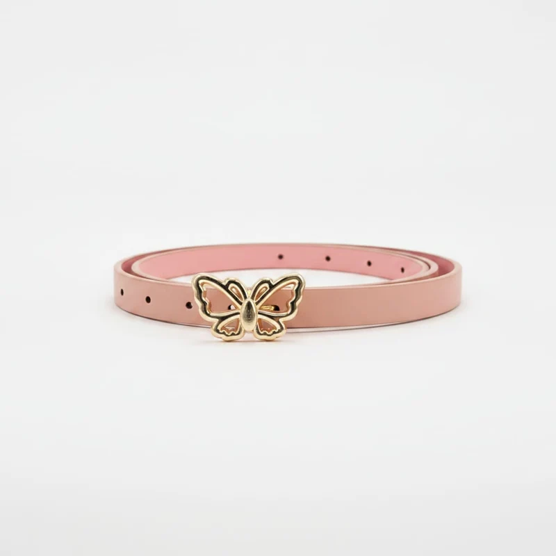 Cintura farfalla rosa e cuore nero bianco - Rosa