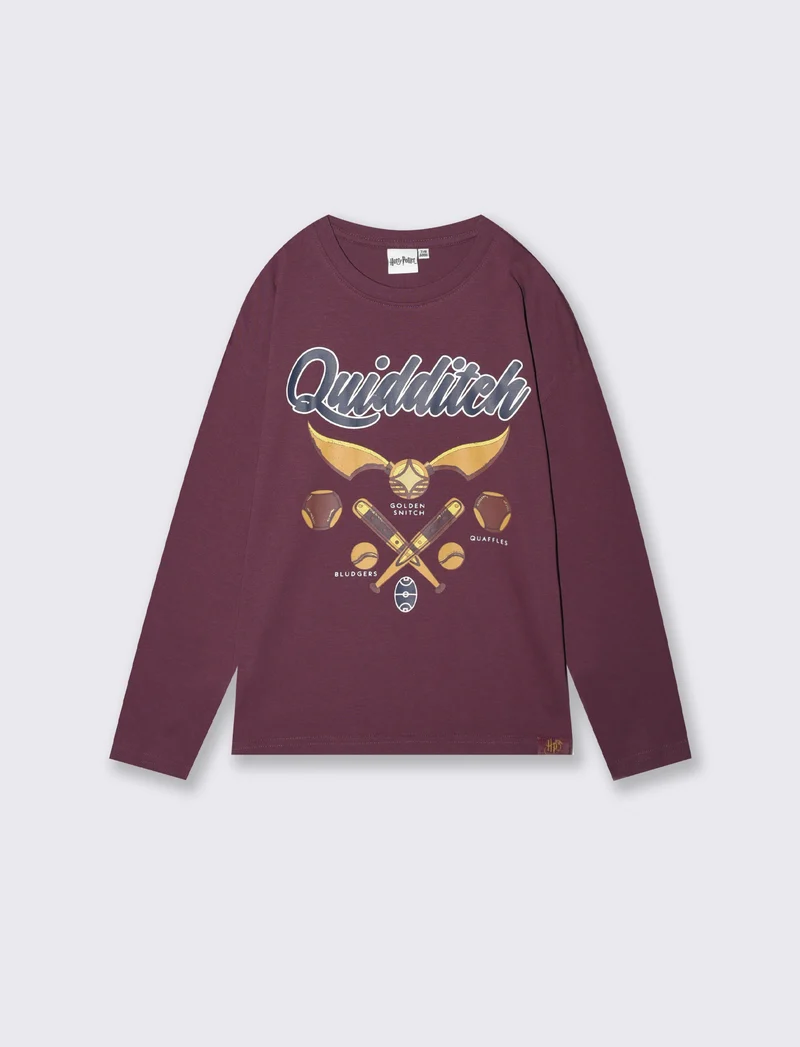 T-shirt maniche lunghe Harry Potter - Bordeaux