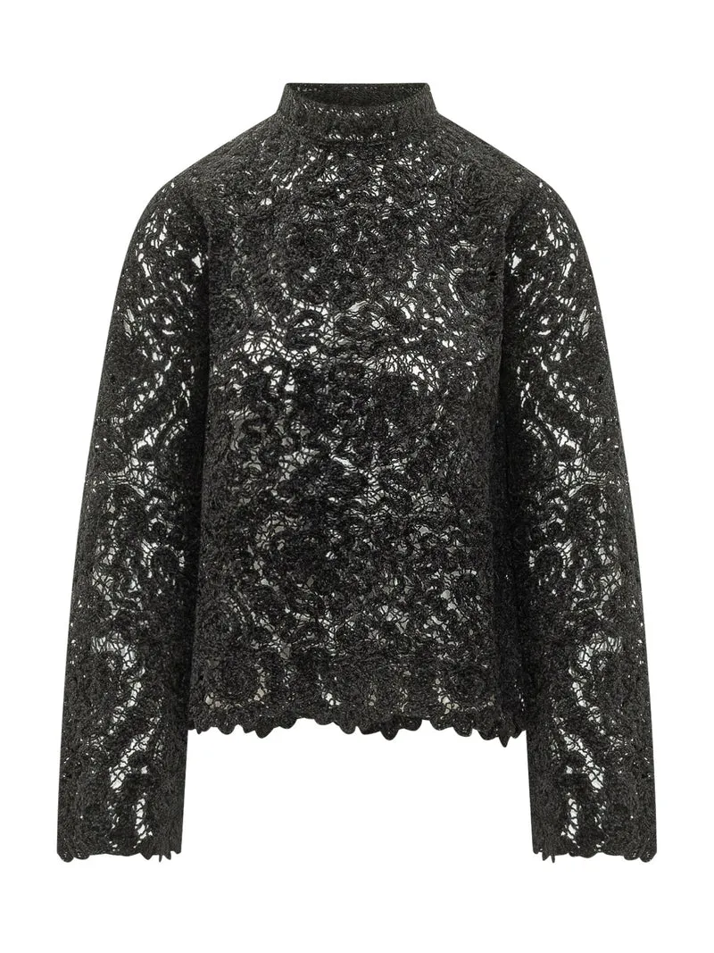 Maglia Geneva con Motivo Floreale Traforato