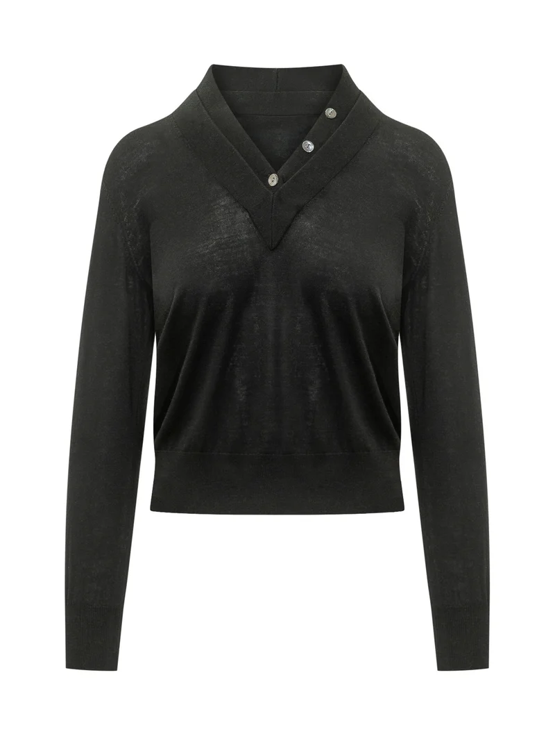Maglia con Doppio Collo e Bottoni