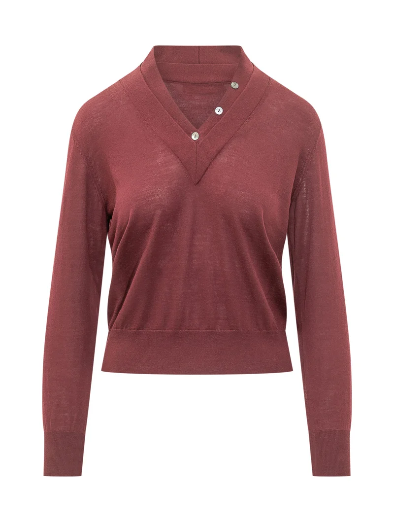 Maglia con Doppio Collo e Bottoni