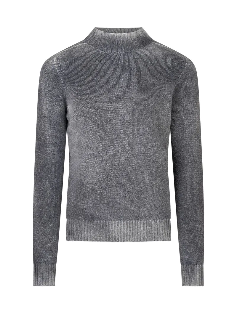 Maglia Girocollo con Finiture a Coste