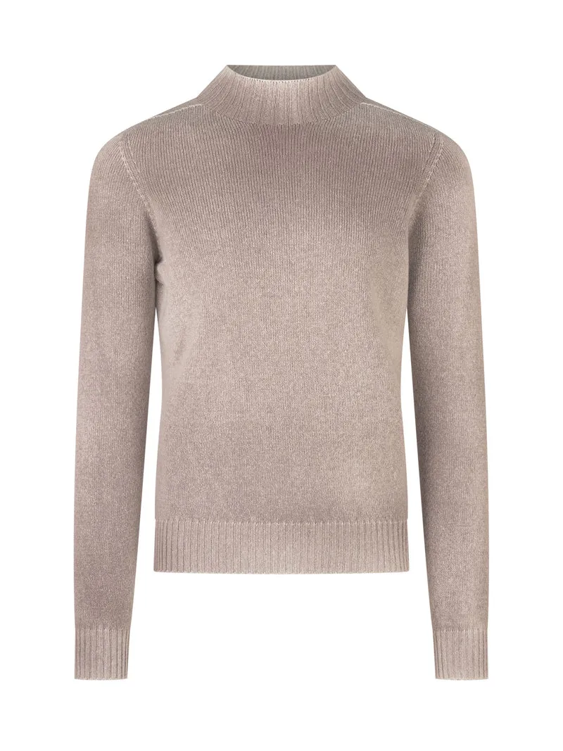 Maglia Girocollo con Finiture a Coste