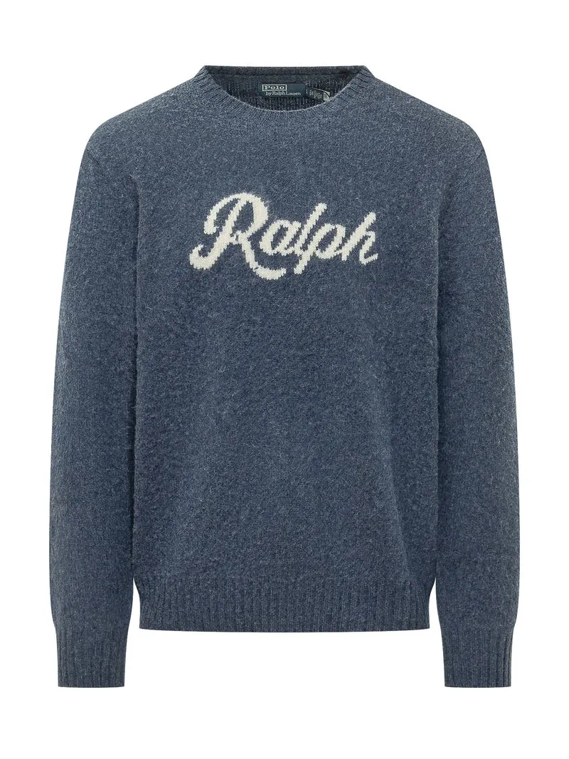 Pullover Girocollo con Scritta Frontale