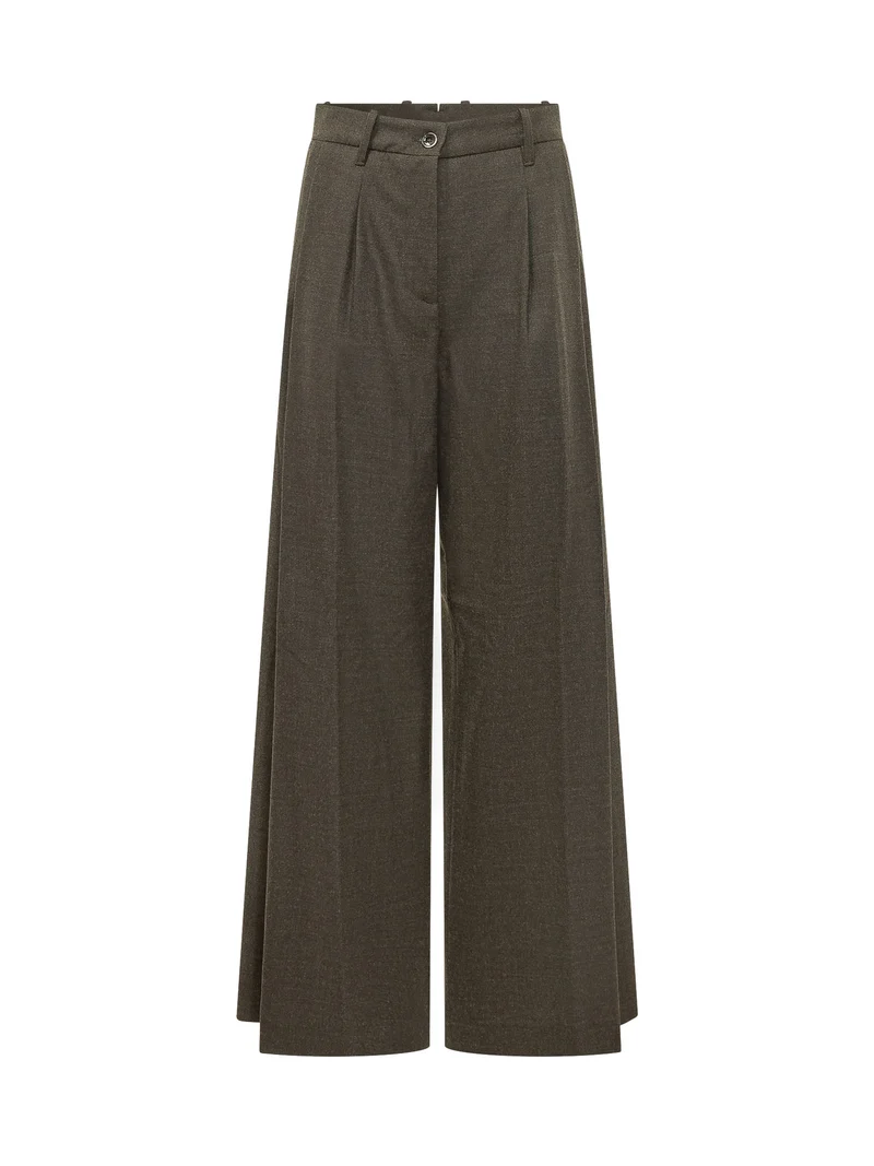 Pantaloni Petra con Pieghe e Gamba Ampia
