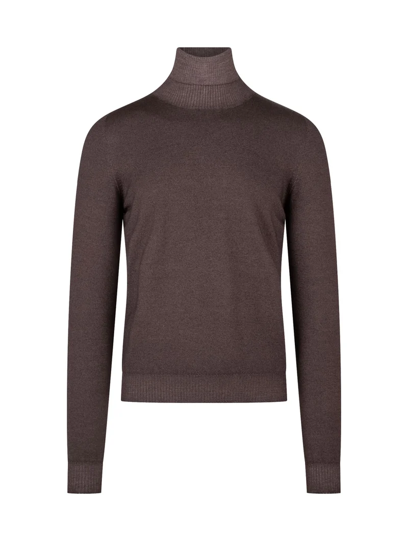 Maglia Dolcevita con Collo a Coste