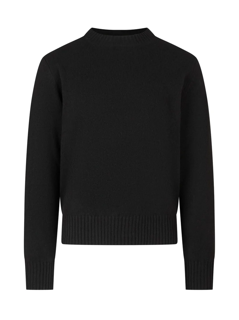 Maglia Girocollo con Bordi a Coste