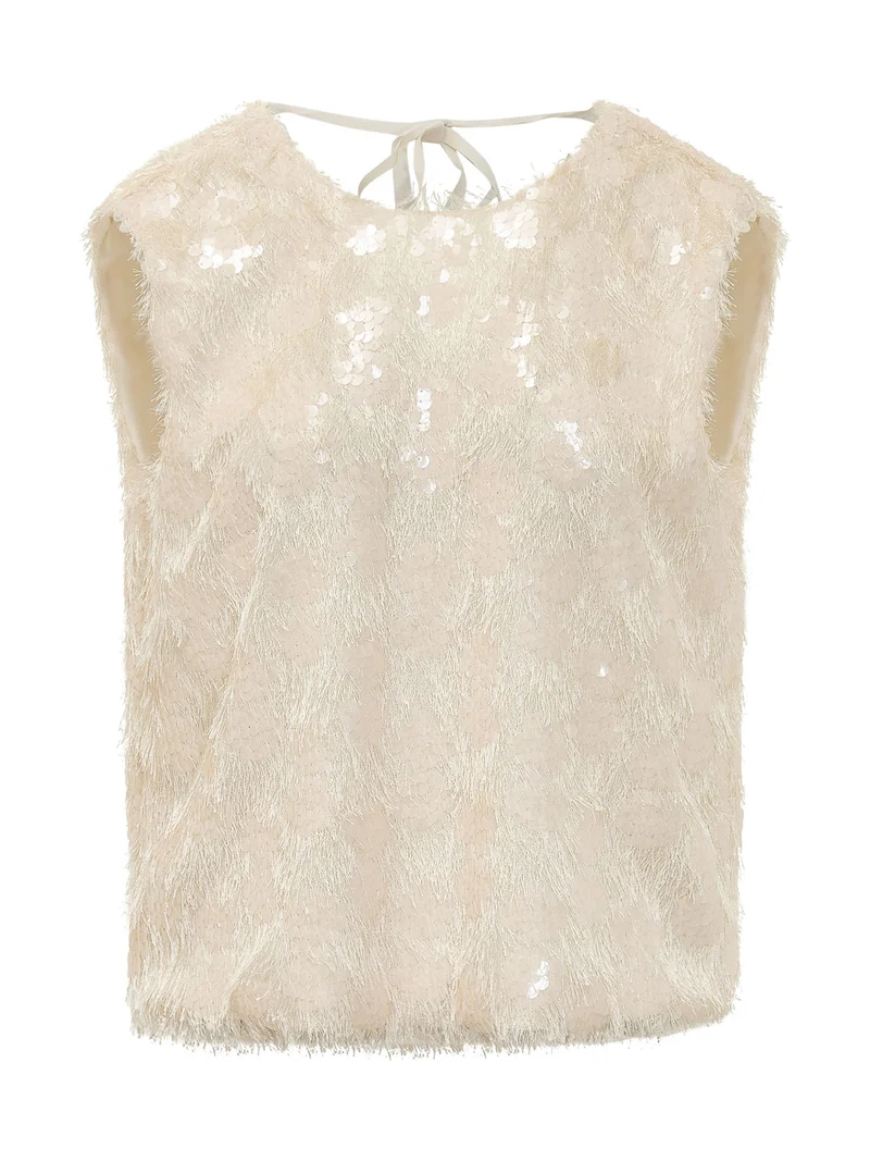 Top Cara con Frange e Paillettes