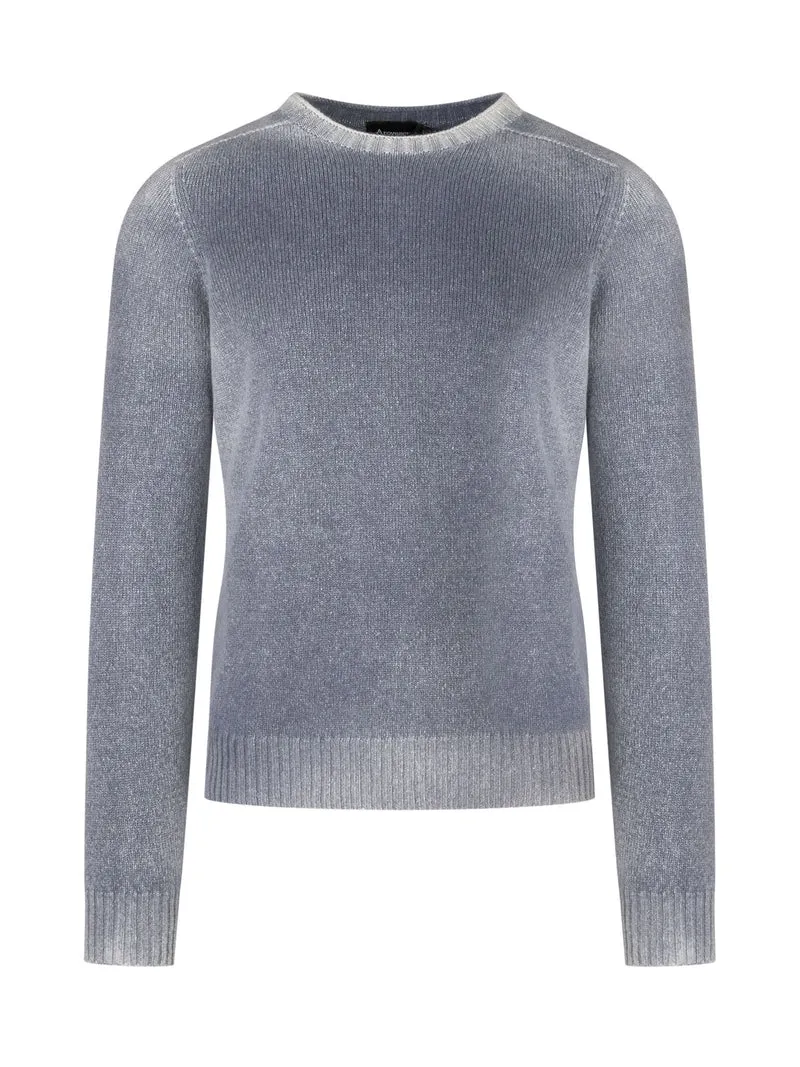 Maglia Girocollo con Finiture a Coste