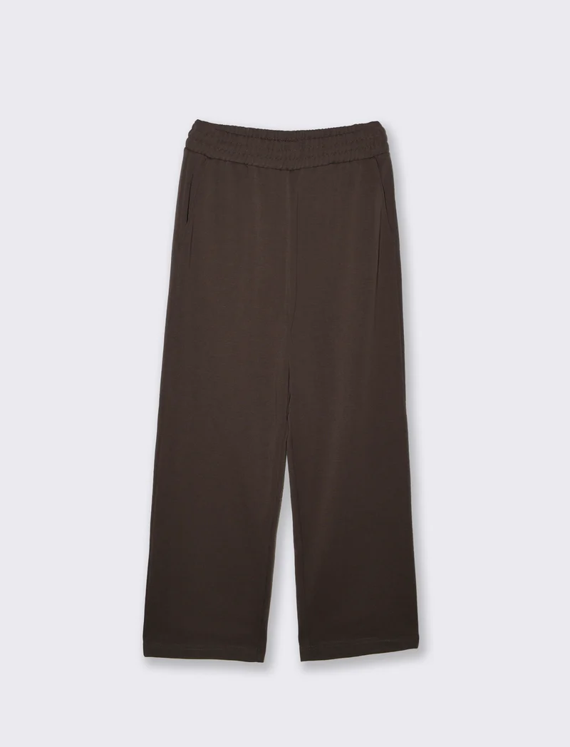 Pantaloni Jogger Relaxed Fit in Interlock - Moro