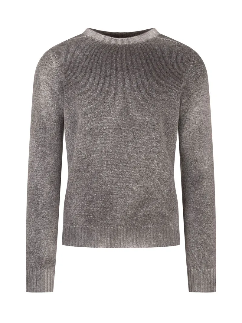 Maglia Girocollo con Finiture a Coste