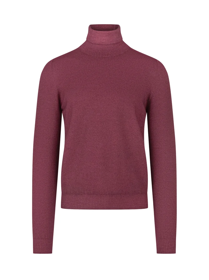 Maglia Dolcevita con Collo a Coste