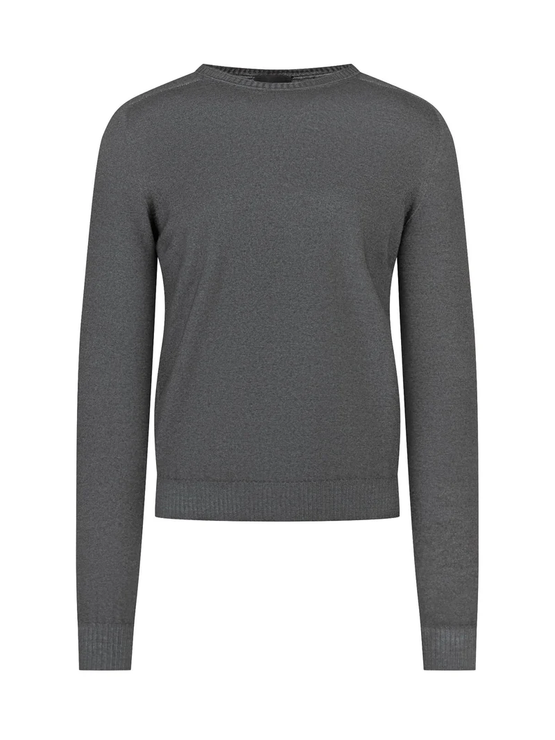 Maglia Girocollo con Bordi a Coste