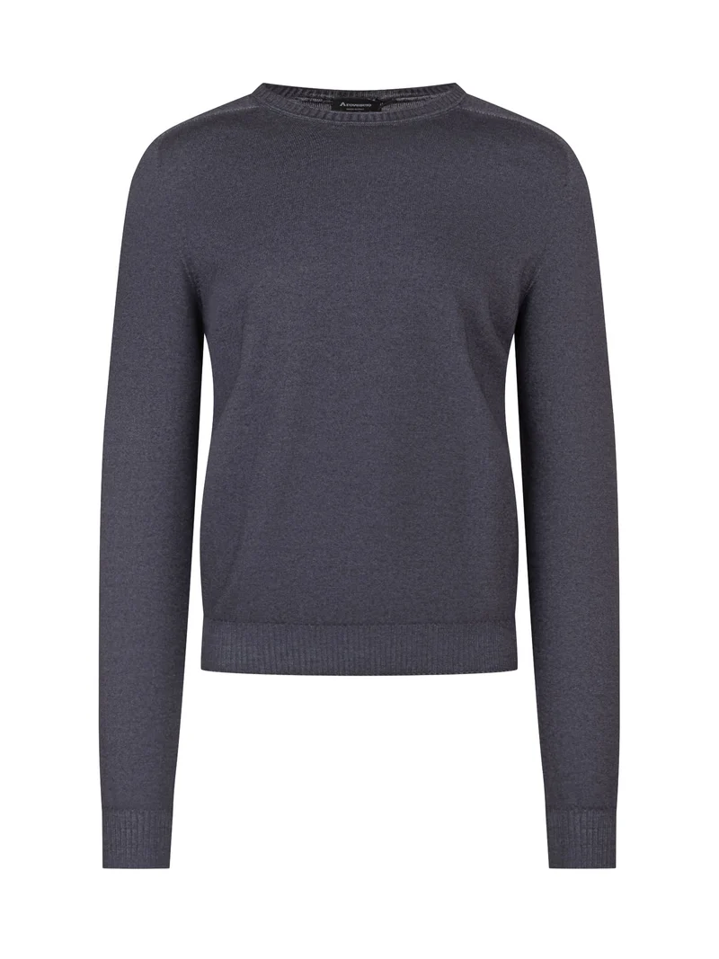 Maglia Girocollo con Bordi a Coste