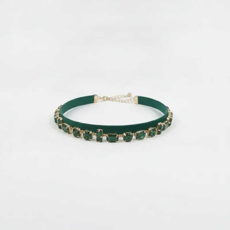 Bracciali in pietre e velluto per lei - Verde
