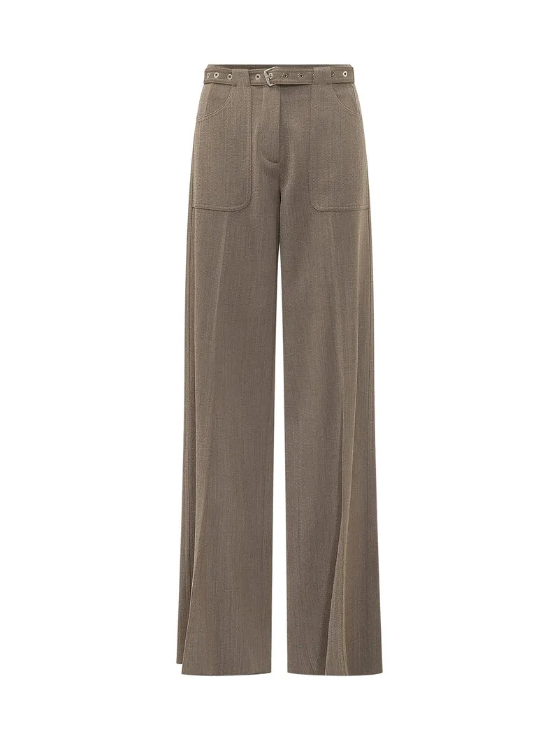 Pantalone Trieste a Gamba Ampia con Cintura