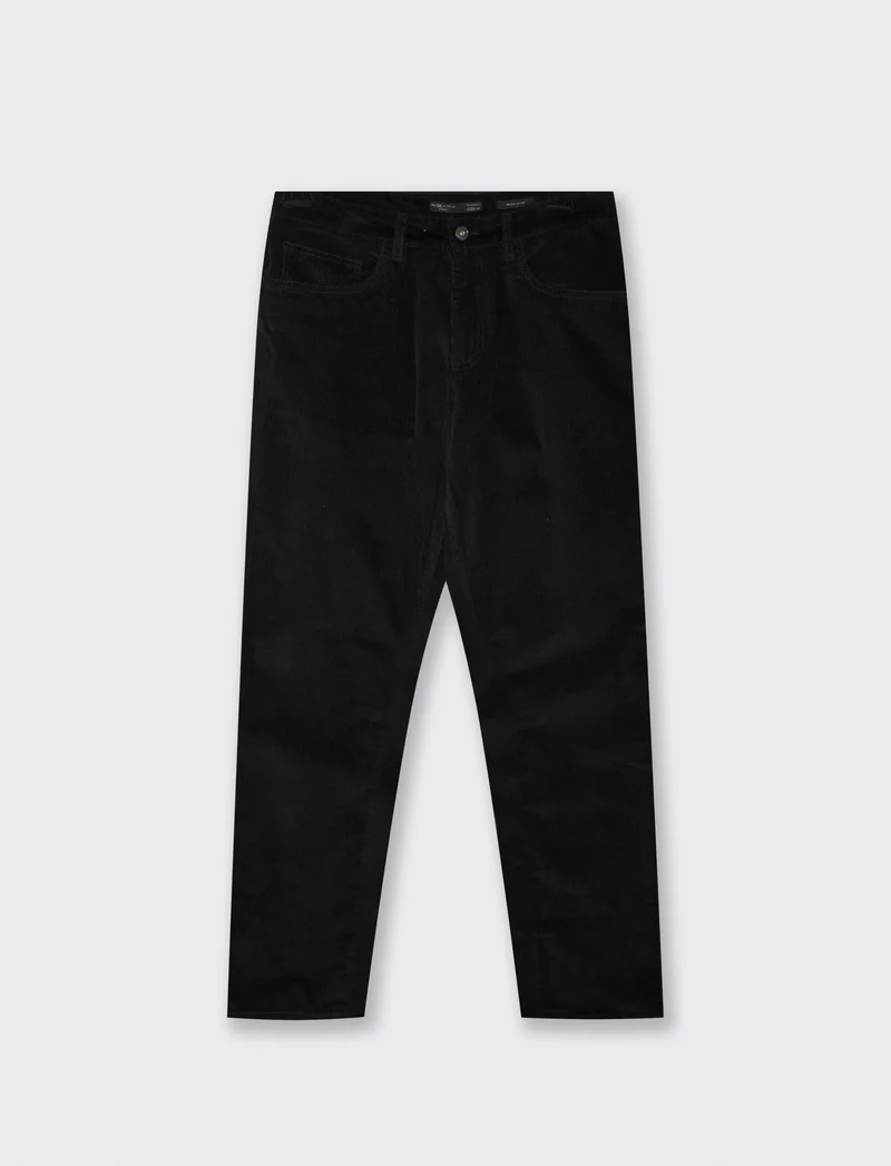 Pantaloni 5 tasche in velluto a coste - Nero