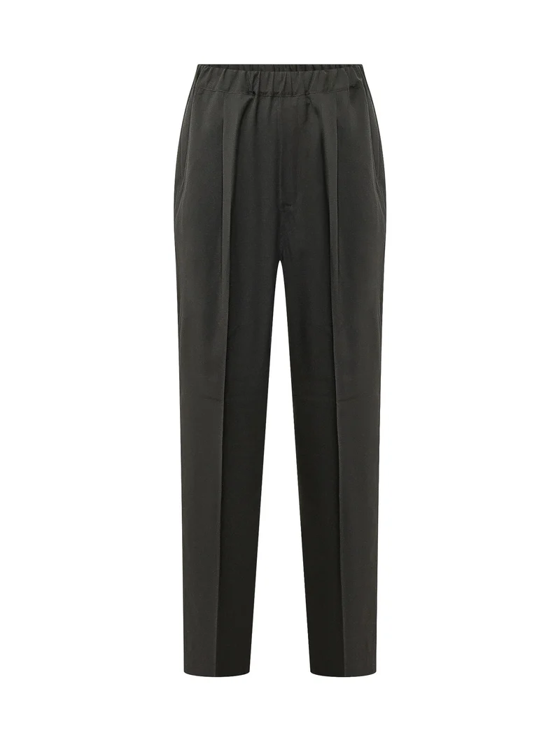 Pantaloni Tapered con Pieghe Frontali