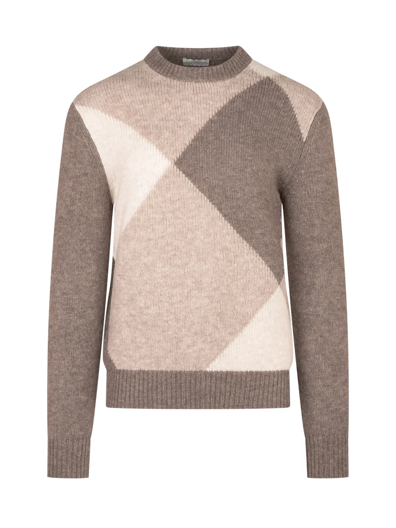 Maglia Girocollo con Motivo Geometrico