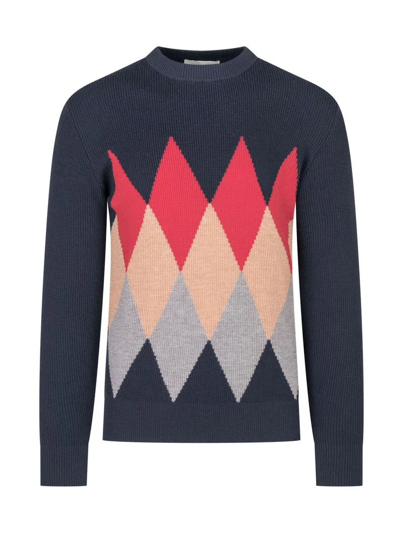 Maglia Girocollo con Motivo a Rombi