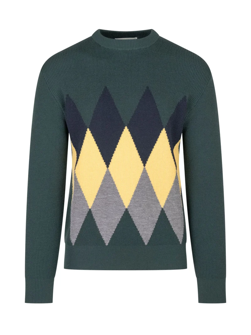 Maglia Girocollo con Motivo a Rombi