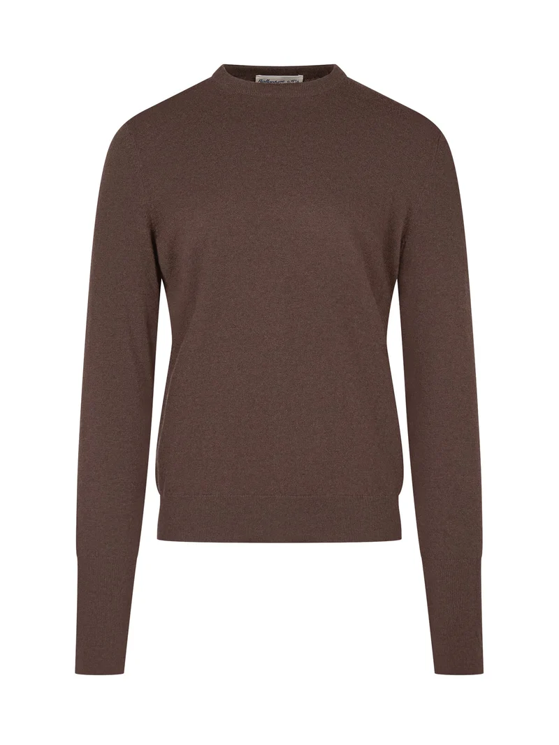 Maglia Girocollo con Bordo a Coste