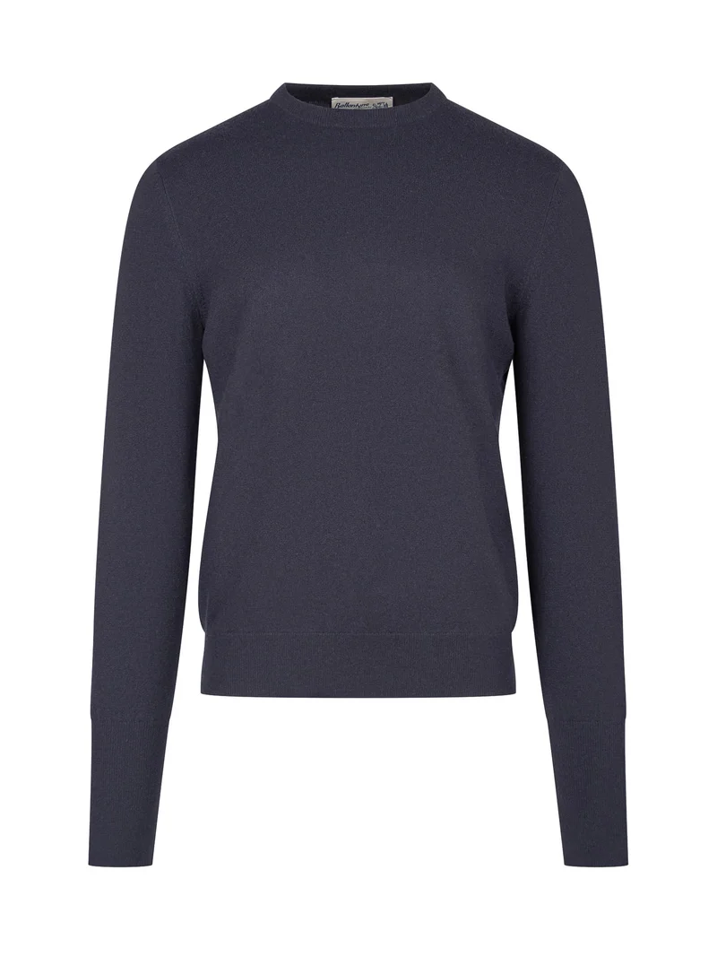 Maglia Girocollo con Bordo a Coste
