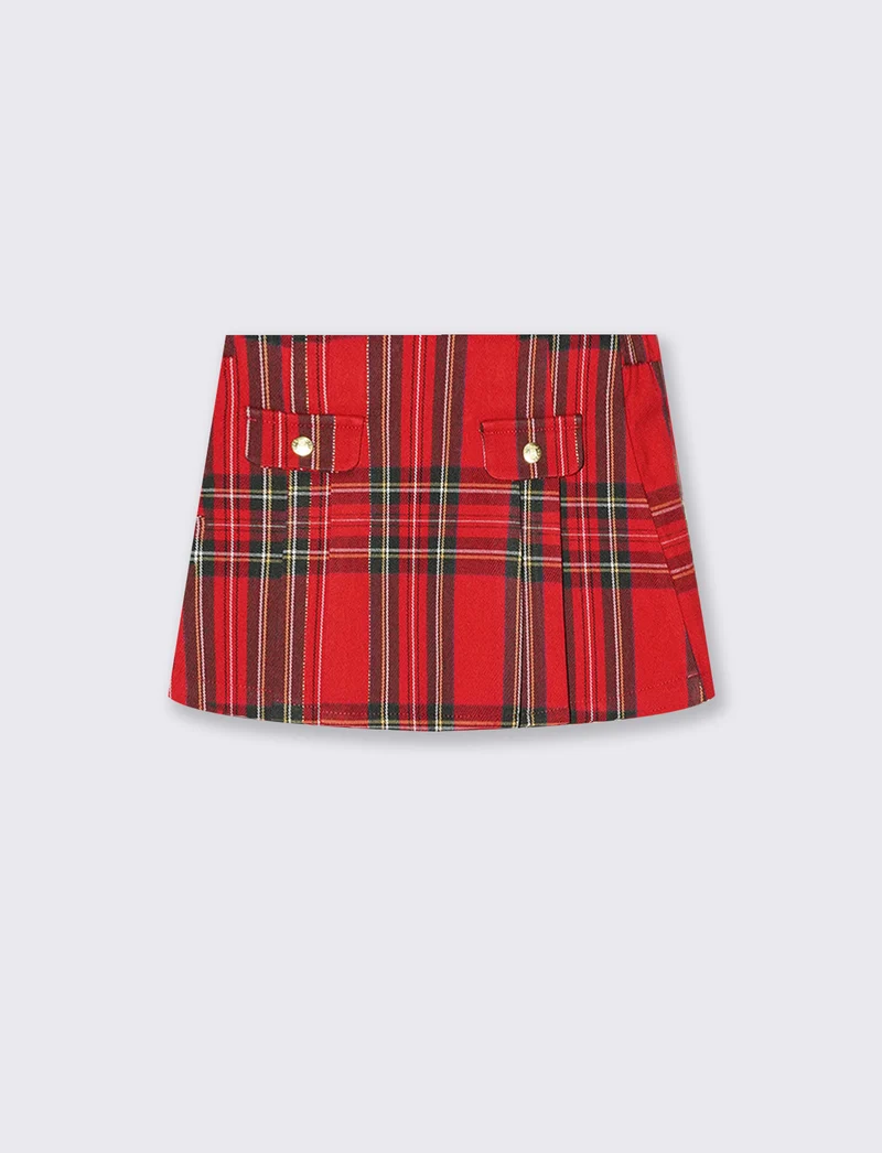 Gonna tartan elegante per feste natalizie - Rosso