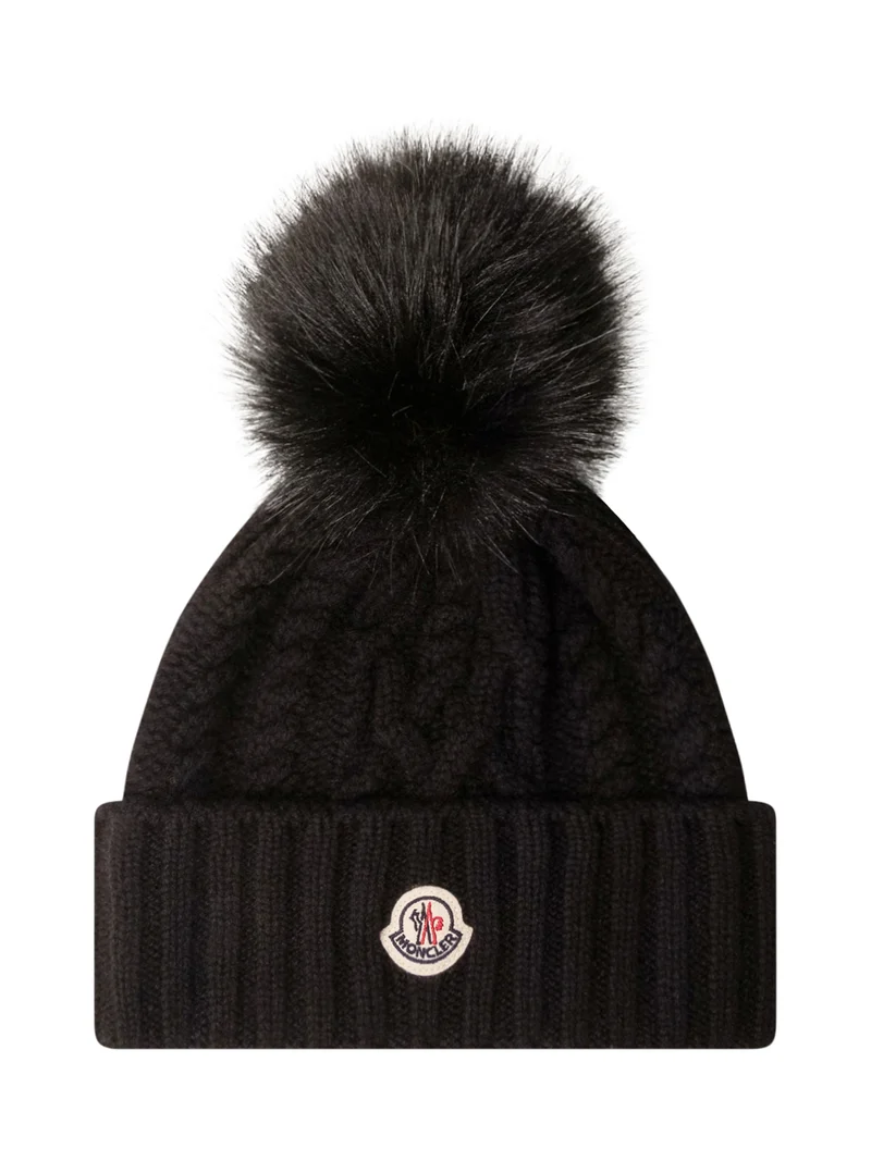 Beanie con Pompon e Patch Logo Frontale