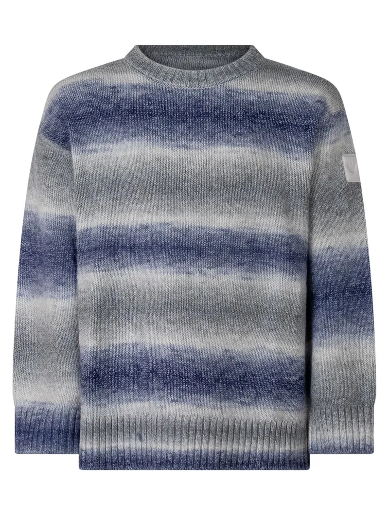Pullover Girocollo a Righe Sfumate
