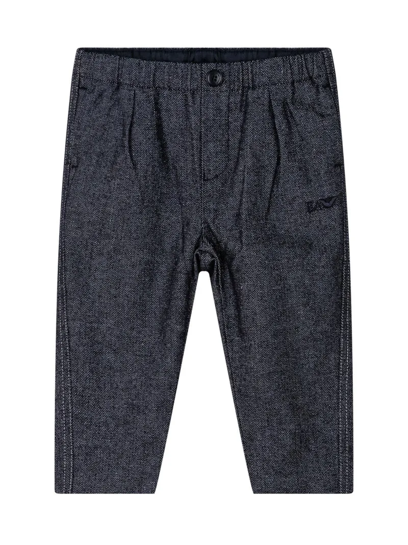 Pantalone con Pince e Motivo Chevron