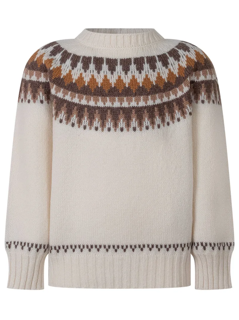 Maglia Girocollo con Motivo Jacquard