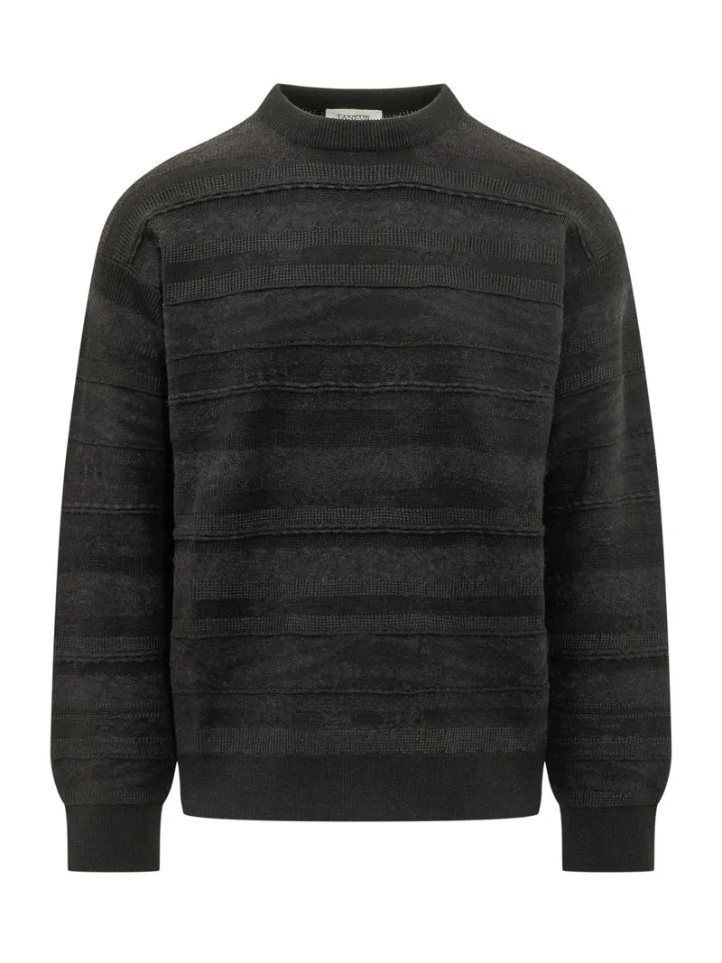 Maglione Girocollo con Motivo a Fasce