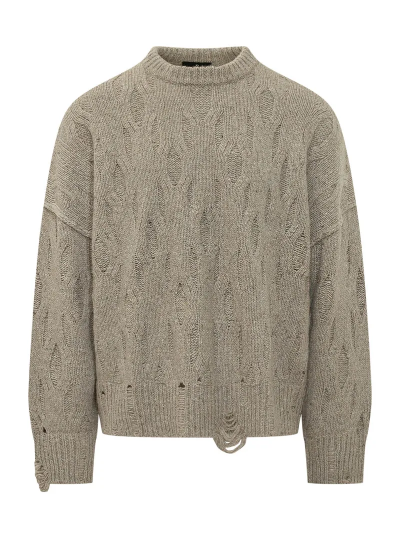 Maglione con Lavorazione Distressed